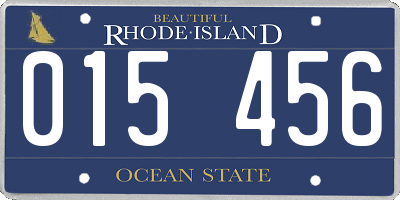 RI license plate 015456