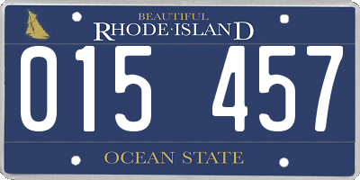 RI license plate 015457