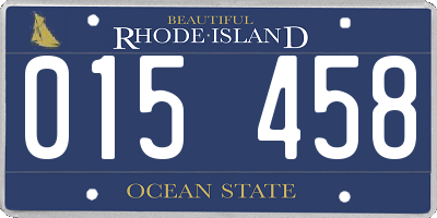 RI license plate 015458