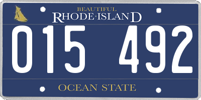 RI license plate 015492