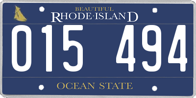 RI license plate 015494