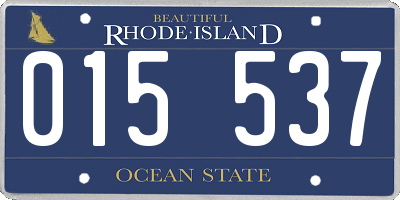 RI license plate 015537