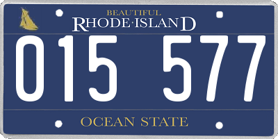 RI license plate 015577