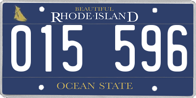 RI license plate 015596