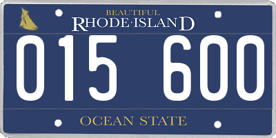 RI license plate 015600