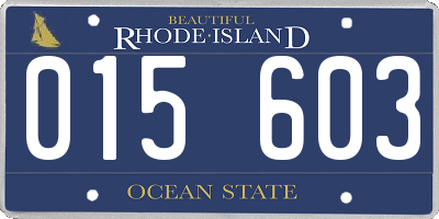 RI license plate 015603