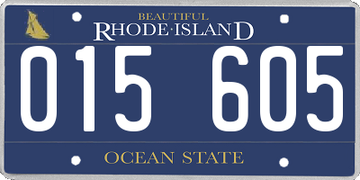 RI license plate 015605