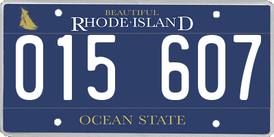 RI license plate 015607