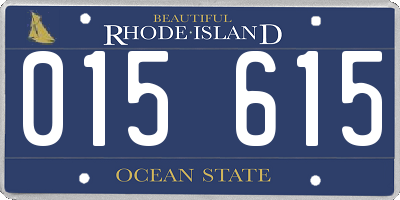 RI license plate 015615