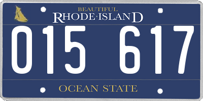 RI license plate 015617