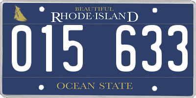 RI license plate 015633