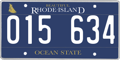 RI license plate 015634