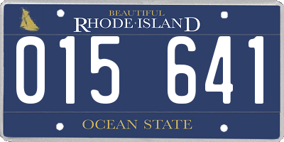 RI license plate 015641