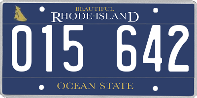 RI license plate 015642