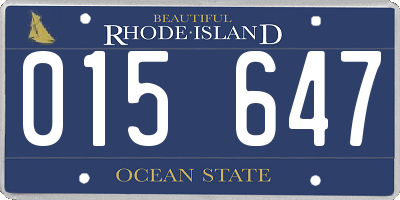 RI license plate 015647