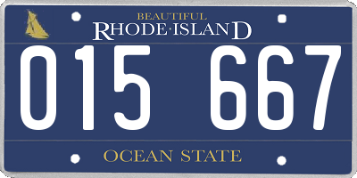 RI license plate 015667