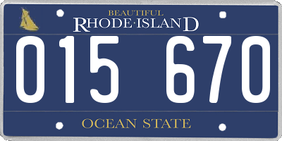 RI license plate 015670