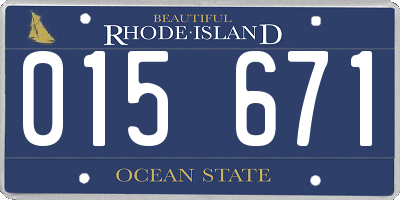 RI license plate 015671