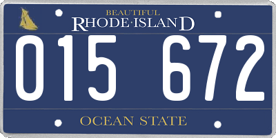 RI license plate 015672