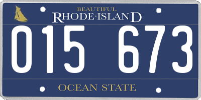 RI license plate 015673