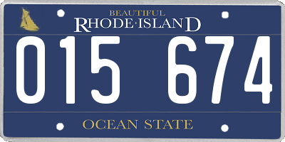 RI license plate 015674