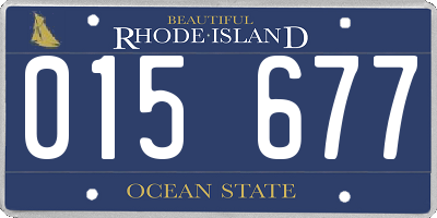 RI license plate 015677