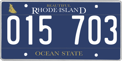 RI license plate 015703