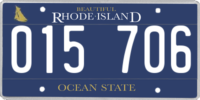 RI license plate 015706