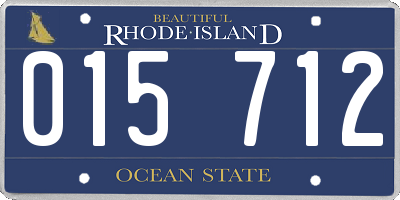 RI license plate 015712