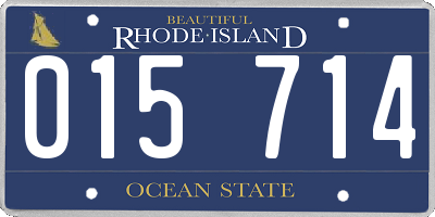 RI license plate 015714