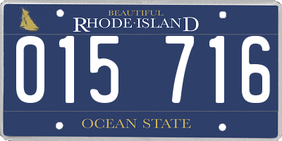 RI license plate 015716