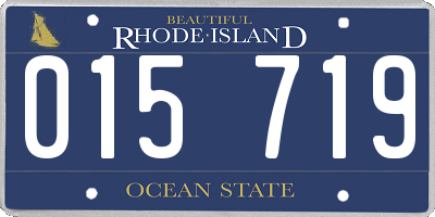 RI license plate 015719