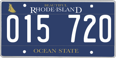 RI license plate 015720