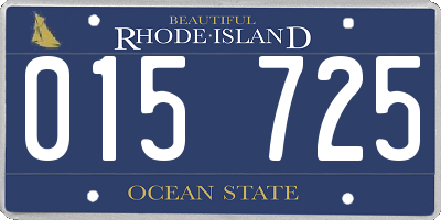 RI license plate 015725