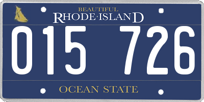 RI license plate 015726