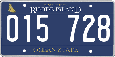 RI license plate 015728