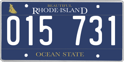 RI license plate 015731