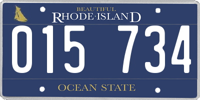 RI license plate 015734