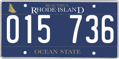 RI license plate 015736