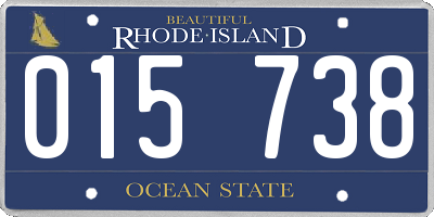 RI license plate 015738