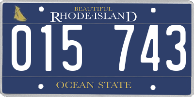 RI license plate 015743