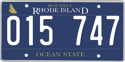 RI license plate 015747