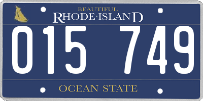 RI license plate 015749