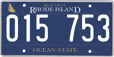 RI license plate 015753