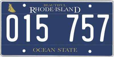 RI license plate 015757