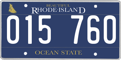 RI license plate 015760