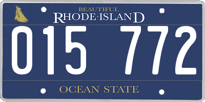 RI license plate 015772