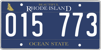 RI license plate 015773