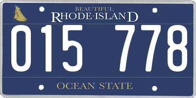 RI license plate 015778