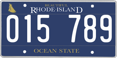 RI license plate 015789